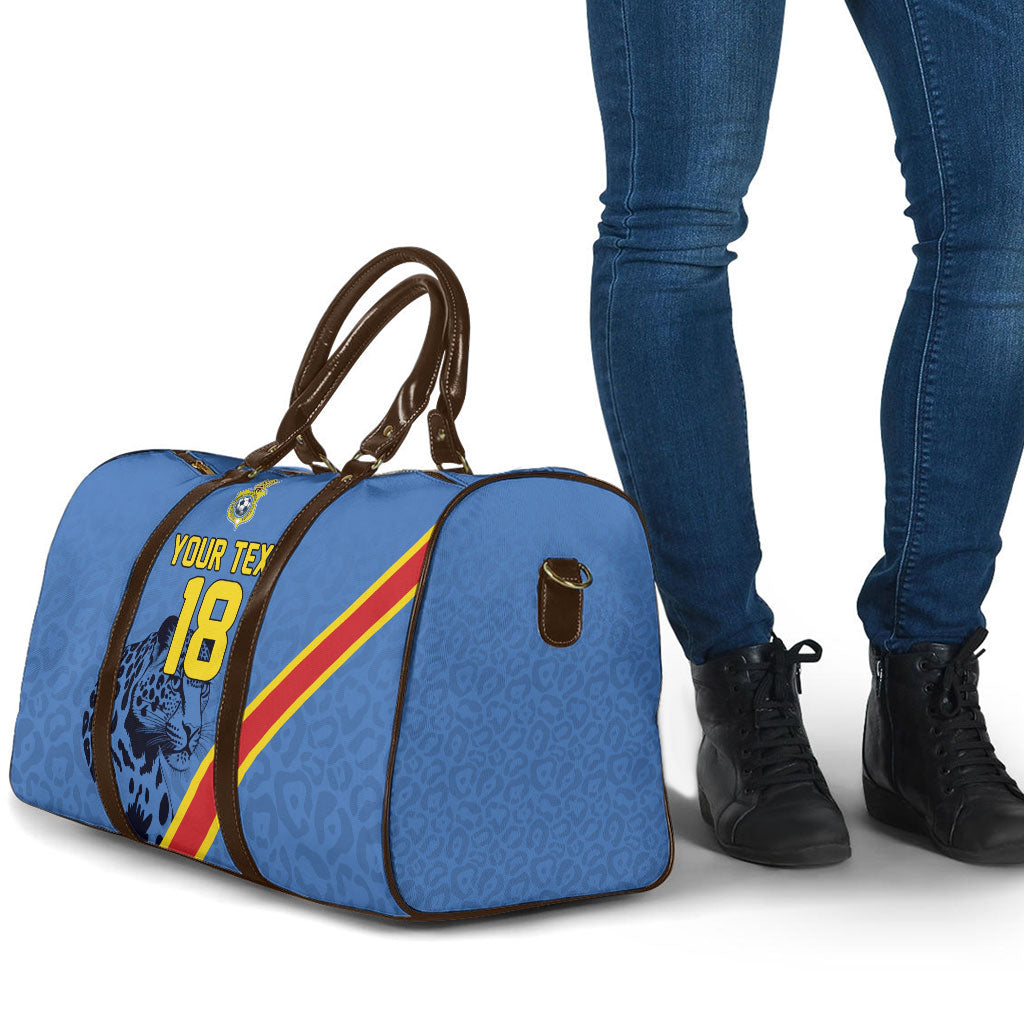 Custom DR Congo Football Travel Bag Leopard Pride Heritage Edition