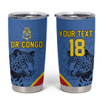Custom DR Congo Football Tumbler Cup Leopard Pride Heritage Edition