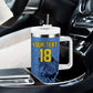 Custom DR Congo Football Tumbler With Handle Leopard Pride Heritage Edition