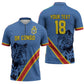 Custom DR Congo Football Zipper Polo Shirt Leopard Pride Heritage Edition