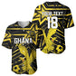 Custom Ghana Football Baseball Jersey Golden Black Star Eagle Heritage