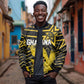 Custom Ghana Football Bomber Jacket Golden Black Star Eagle Heritage