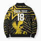 Custom Ghana Football Bomber Puffer Jacket Golden Black Star Eagle Heritage