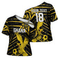 Custom Ghana Football Cross Shoulder Shirt Golden Black Star Eagle Heritage