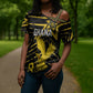 Custom Ghana Football Cross Shoulder Shirt Golden Black Star Eagle Heritage