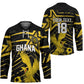 Custom Ghana Football Hockey Jersey Golden Black Star Eagle Heritage