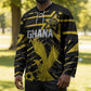 Custom Ghana Football Hockey Jersey Golden Black Star Eagle Heritage