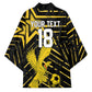 Custom Ghana Football Kimono Golden Black Star Eagle Heritage