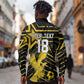 Custom Ghana Football Long Sleeve Button Shirt Golden Black Star Eagle Heritage
