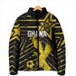 Custom Ghana Football Padded Jacket Golden Black Star Eagle Heritage