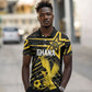 Custom Ghana Football Polo Shirt Golden Black Star Eagle Heritage