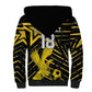 Custom Ghana Football Sherpa Hoodie Golden Black Star Eagle Heritage