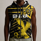 Custom Ghana Football Sleeveless Zip Hoodie Golden Black Star Eagle Heritage