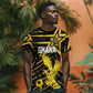 Custom Ghana Football T shirt Golden Black Star Eagle Heritage