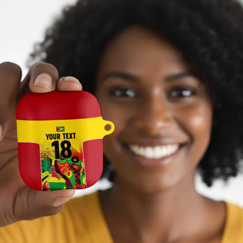 Custom Guyana Football Pride AirPods Case Golden Jaguars Go Champion - Yellow