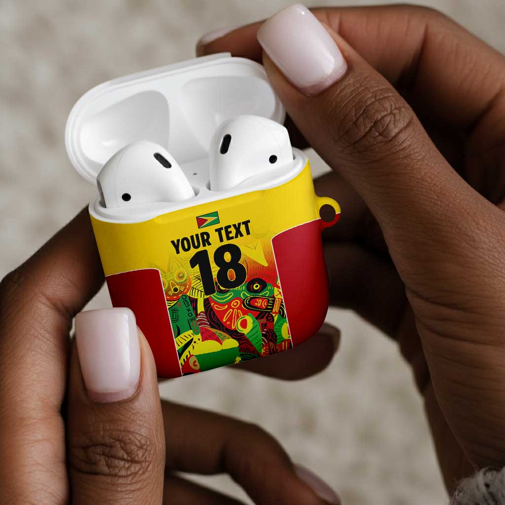 Custom Guyana Football Pride AirPods Case Golden Jaguars Go Champion - Yellow