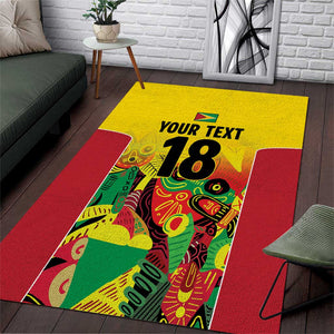 Custom Guyana Football Pride Area Rug Golden Jaguars Go Champion - Yellow - African Pride