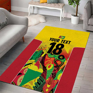 Custom Guyana Football Pride Area Rug Golden Jaguars Go Champion - Yellow - African Pride