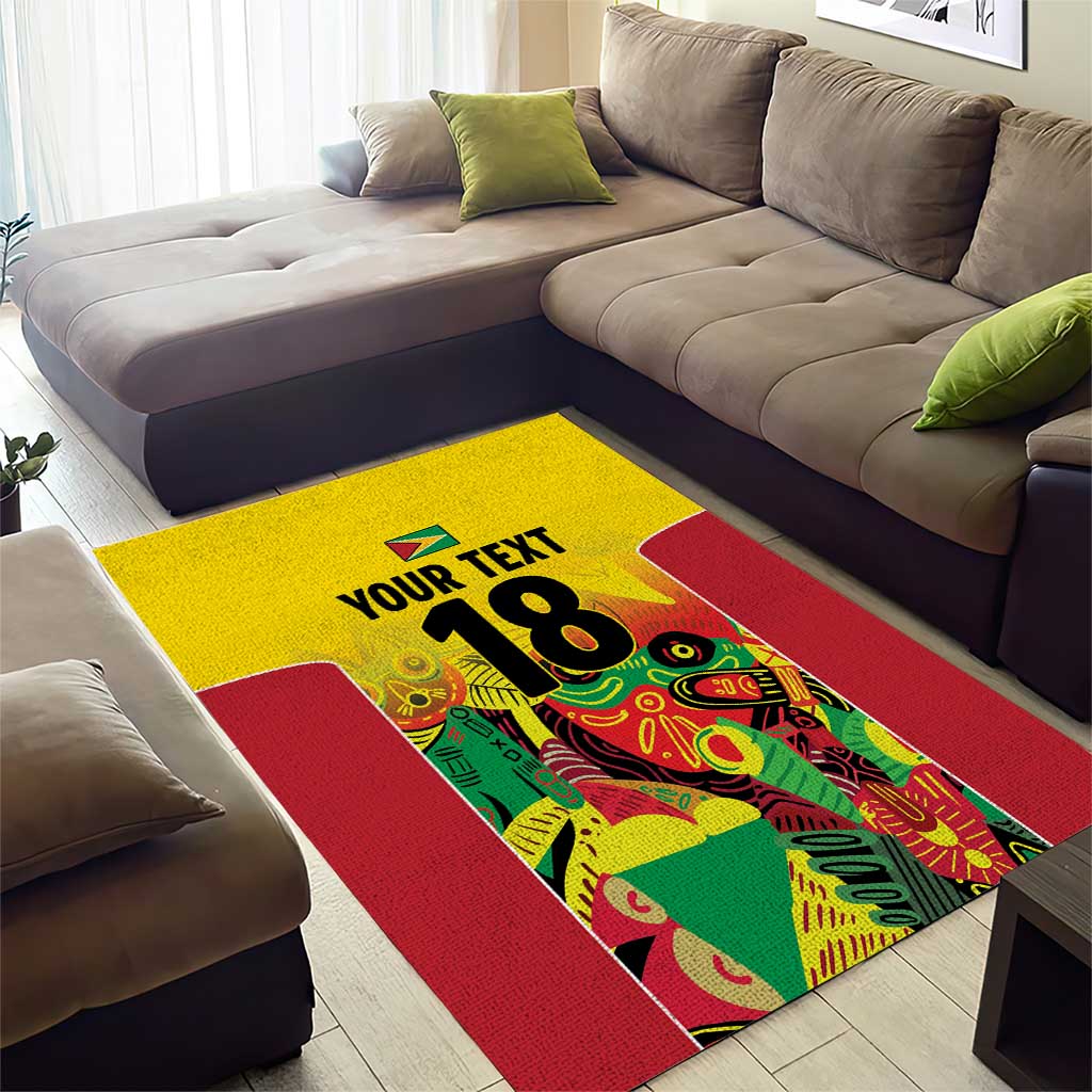 Custom Guyana Football Pride Area Rug Golden Jaguars Go Champion - Yellow - African Pride
