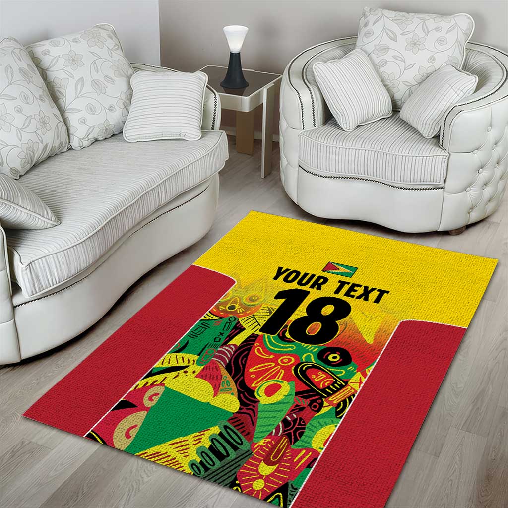 Custom Guyana Football Pride Area Rug Golden Jaguars Go Champion - Yellow - African Pride