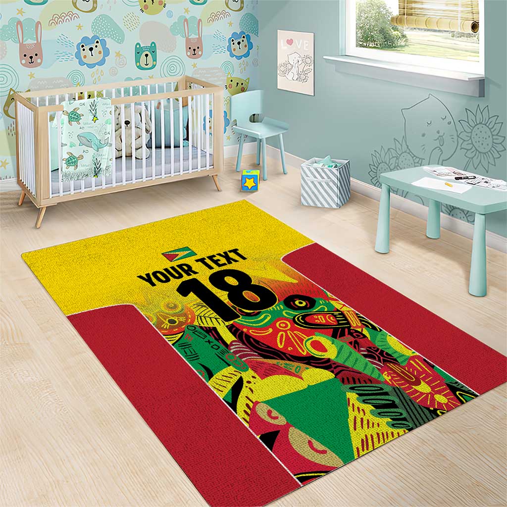 Custom Guyana Football Pride Area Rug Golden Jaguars Go Champion - Yellow - African Pride