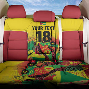 Custom Guyana Football Pride Back Car Seat Cover Golden Jaguars Go Champion - Yellow - African Pride