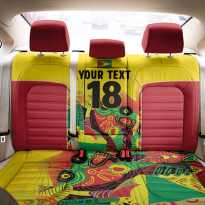 Custom Guyana Football Pride Back Car Seat Cover Golden Jaguars Go Champion - Yellow - African Pride