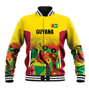 Custom Guyana Football Pride Baseball Jacket Golden Jaguars Go Champion - Yellow - African Pride