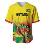 Custom Guyana Football Pride Baseball Jersey Golden Jaguars Go Champion - Yellow - African Pride