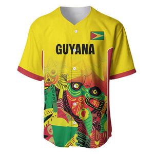 Custom Guyana Football Pride Baseball Jersey Golden Jaguars Go Champion - Yellow - African Pride