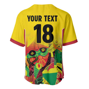 Custom Guyana Football Pride Baseball Jersey Golden Jaguars Go Champion - Yellow - African Pride