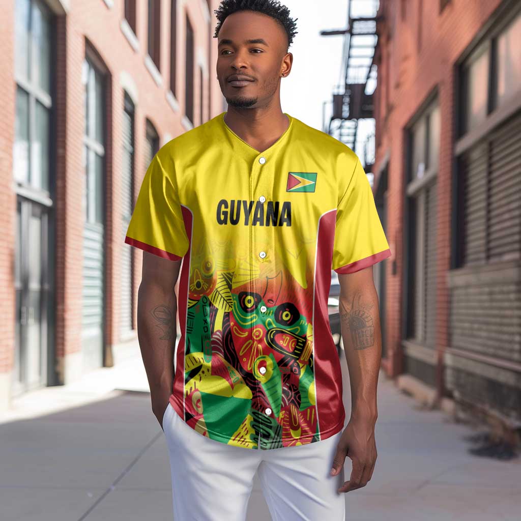 Custom Guyana Football Pride Baseball Jersey Golden Jaguars Go Champion - Yellow - African Pride