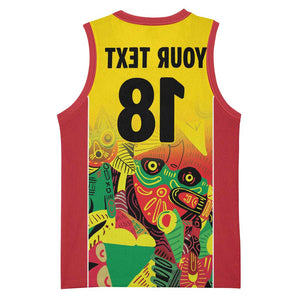 Custom Guyana Football Pride Basketball Jersey Golden Jaguars Go Champion - Yellow - African Pride