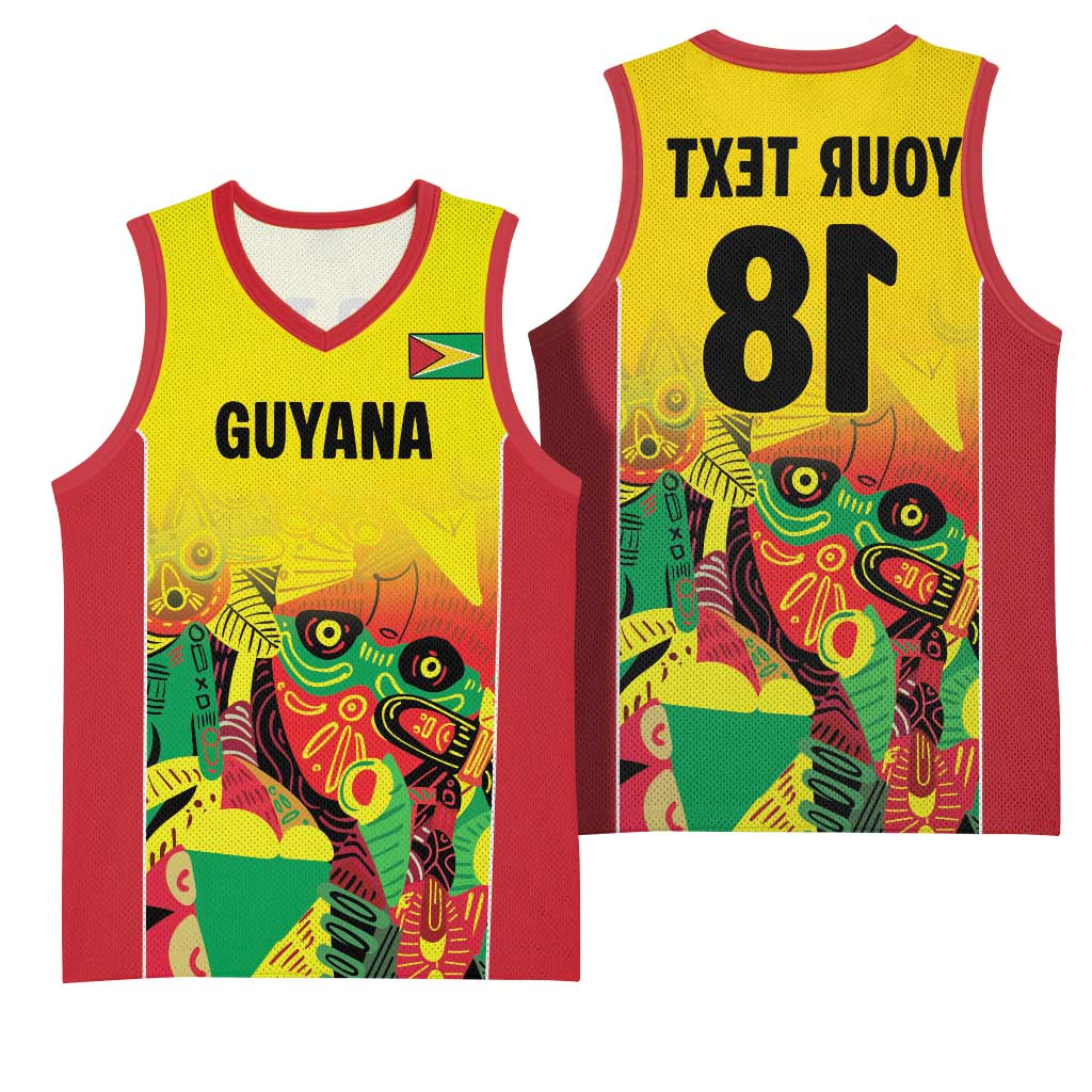 Custom Guyana Football Pride Basketball Jersey Golden Jaguars Go Champion - Yellow - African Pride