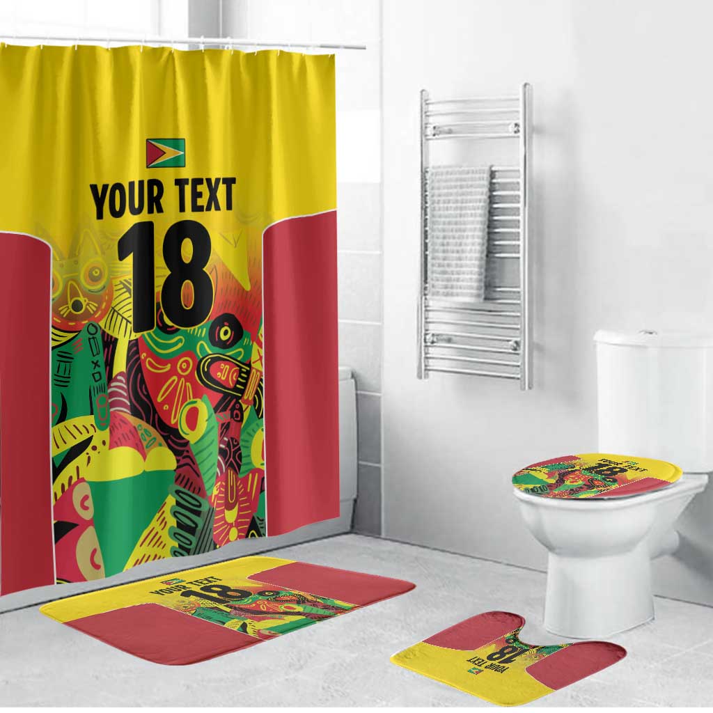 Custom Guyana Football Pride Bathroom Set Golden Jaguars Go Champion - Yellow