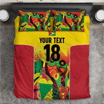 Custom Guyana Football Pride Bedding Set Golden Jaguars Go Champion - Yellow - African Pride