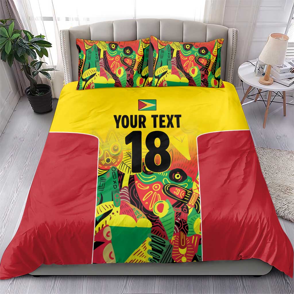 Custom Guyana Football Pride Bedding Set Golden Jaguars Go Champion - Yellow - African Pride