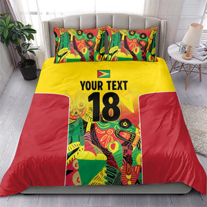 Custom Guyana Football Pride Bedding Set Golden Jaguars Go Champion - Yellow - African Pride