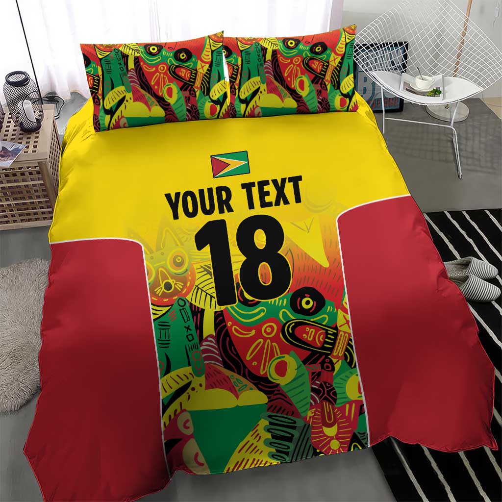 Custom Guyana Football Pride Bedding Set Golden Jaguars Go Champion - Yellow - African Pride