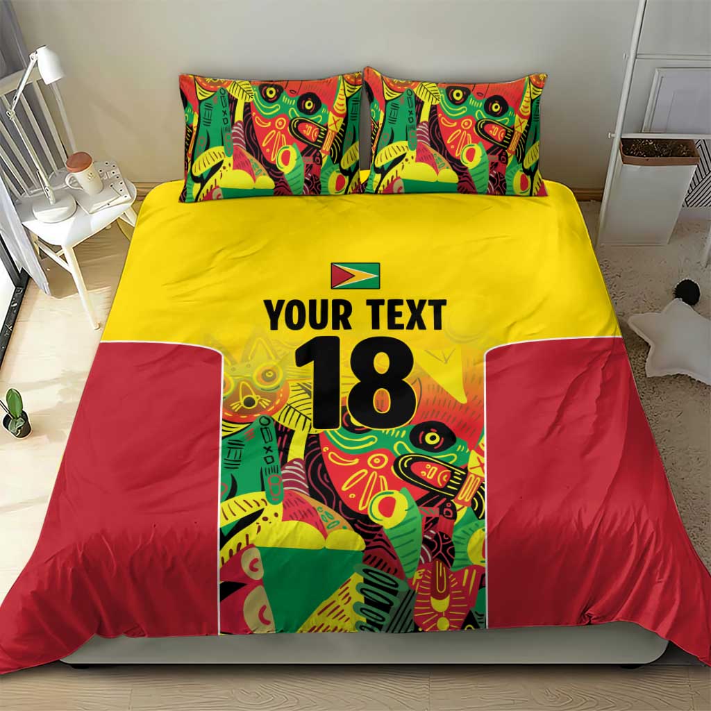 Custom Guyana Football Pride Bedding Set Golden Jaguars Go Champion - Yellow - African Pride