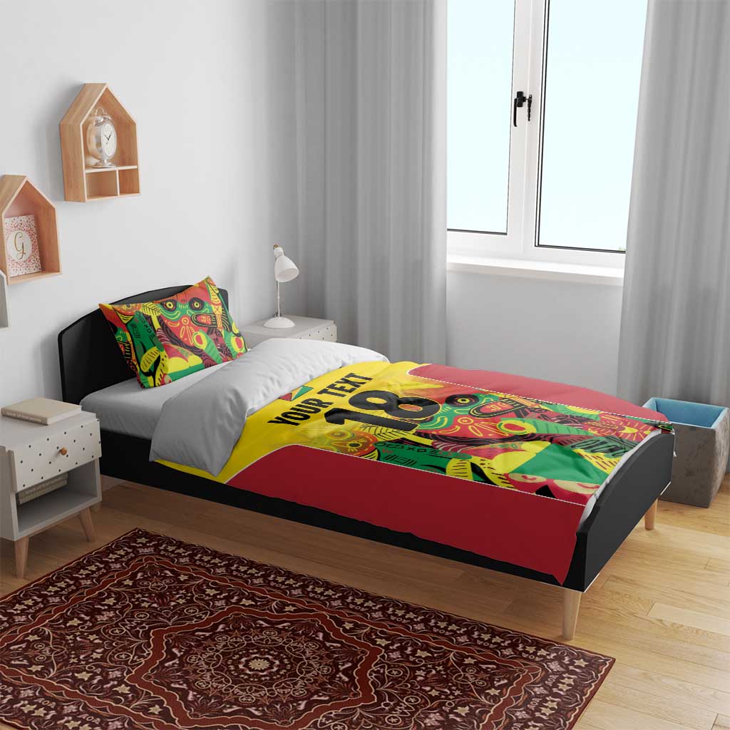 Custom Guyana Football Pride Bedding Set Golden Jaguars Go Champion - Yellow - African Pride