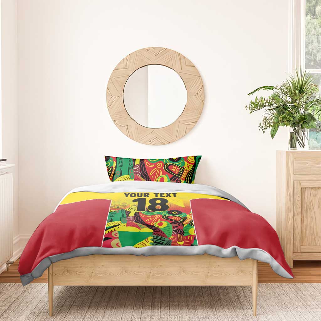 Custom Guyana Football Pride Bedding Set Golden Jaguars Go Champion - Yellow - African Pride