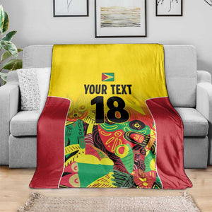 Custom Guyana Football Pride Blanket Golden Jaguars Go Champion - Yellow - African Pride