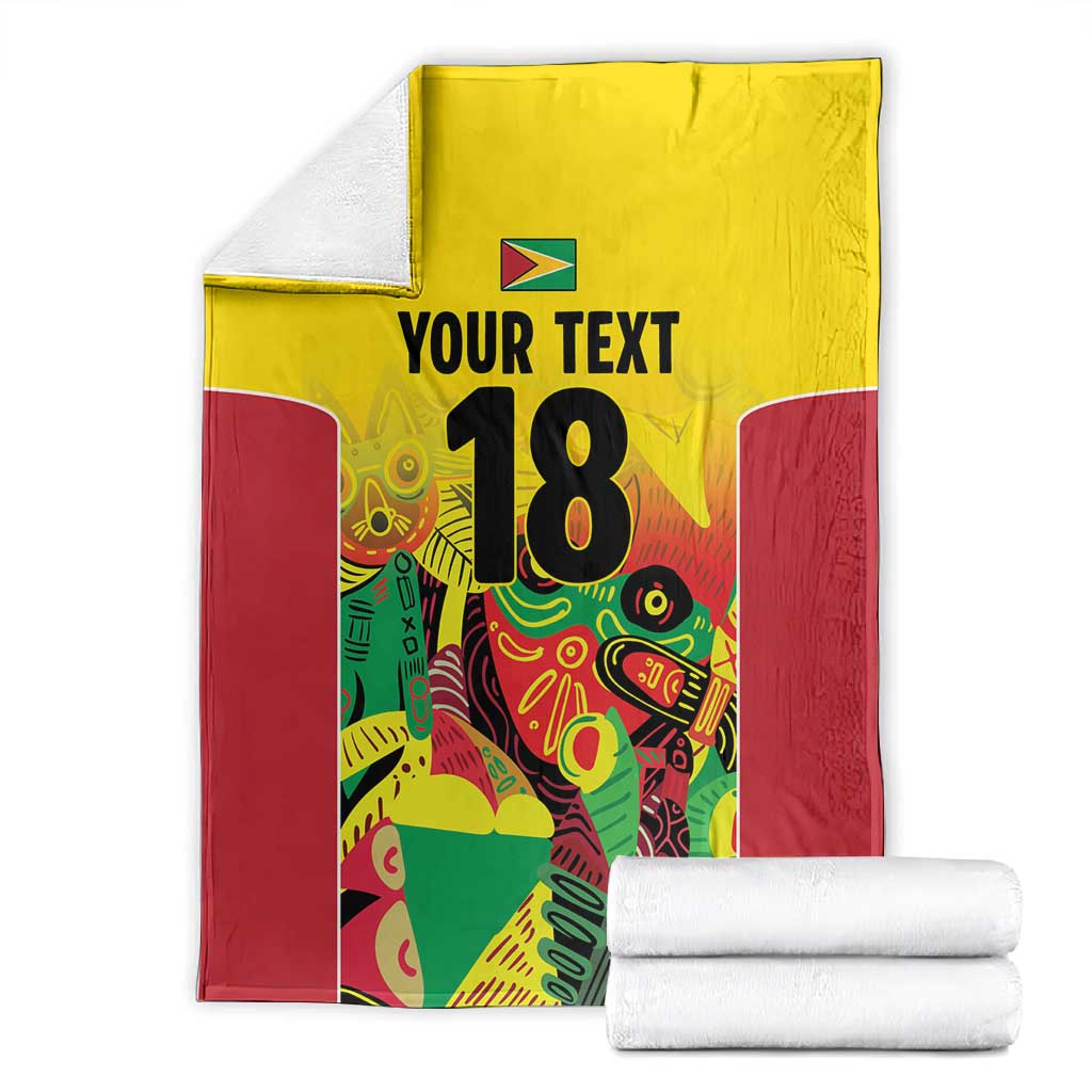 Custom Guyana Football Pride Blanket Golden Jaguars Go Champion - Yellow - African Pride
