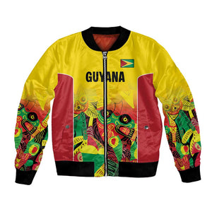 Custom Guyana Football Pride Bomber Jacket Golden Jaguars Go Champion - Yellow - African Pride