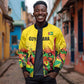 Custom Guyana Football Pride Bomber Jacket Golden Jaguars Go Champion - Yellow - African Pride