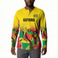 Custom Guyana Football Pride Button Sweatshirt Golden Jaguars Go Champion - Yellow