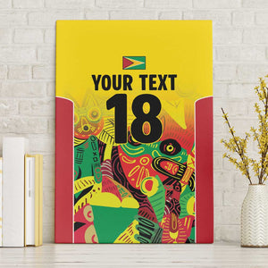 Custom Guyana Football Pride Canvas Wall Art Golden Jaguars Go Champion - Yellow - African Pride
