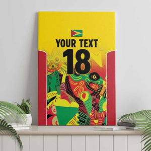Custom Guyana Football Pride Canvas Wall Art Golden Jaguars Go Champion - Yellow - African Pride
