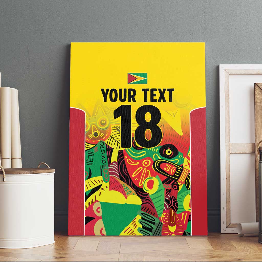 Custom Guyana Football Pride Canvas Wall Art Golden Jaguars Go Champion - Yellow - African Pride